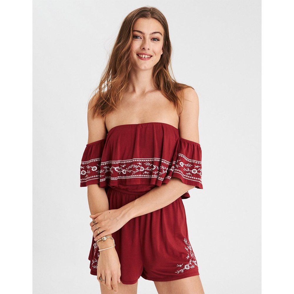 NWT Embroidered American Eagle Romper
